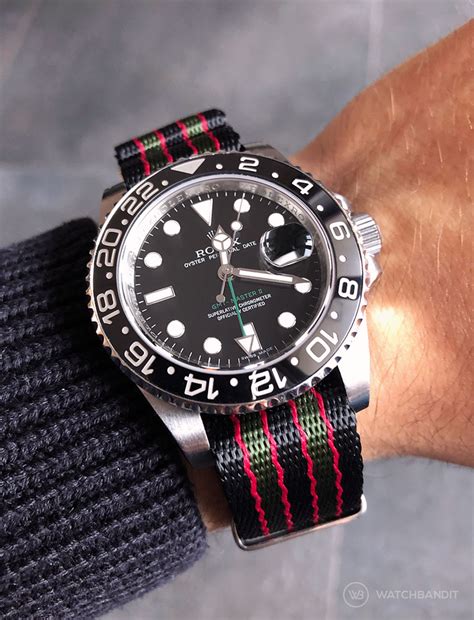 rolex gmt nato strap|rolex with nylon strap.